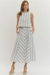 Multi Stripe Top Grey
