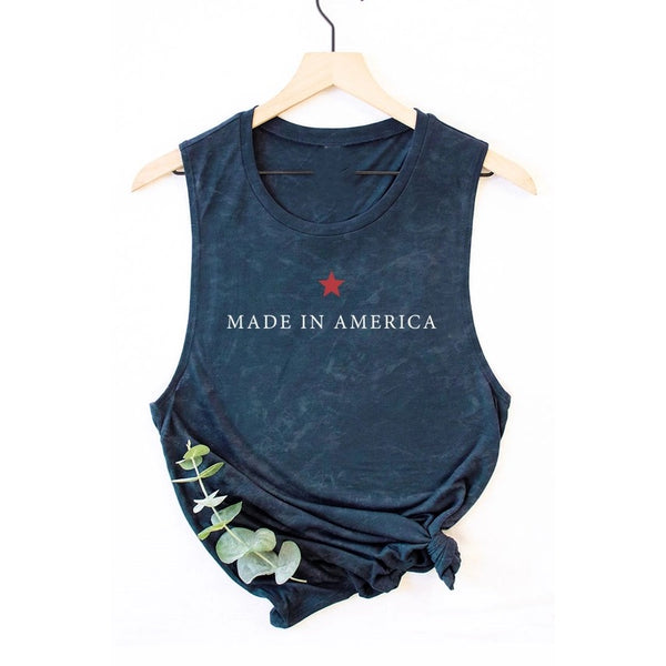 Made In America Star Graphic Tank Mineral Navy
