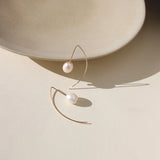 Half Moon Pearl Earrings