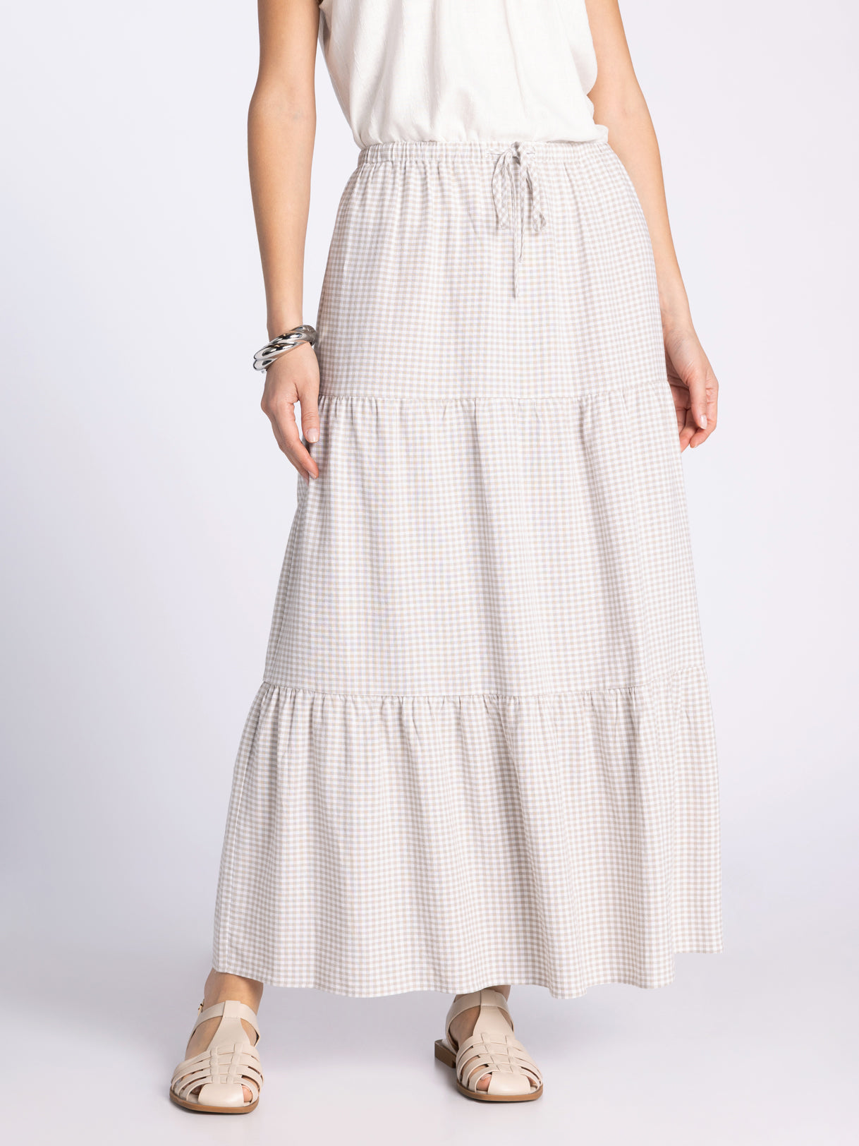 Caelis Skirt Sand Gingham