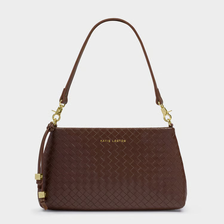 Nova Small Shoulder Bag Dark Chocolate Woven