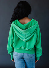 Hooded Quarter Zip Sweatshirt Green