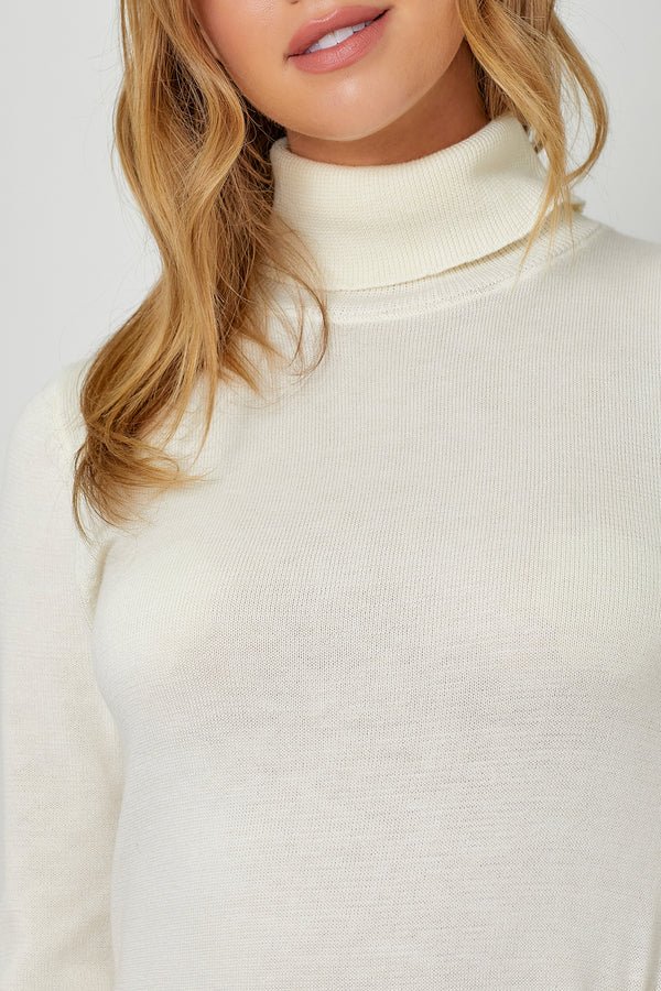 'Cashmere' Mock Neck Sweater Ivory