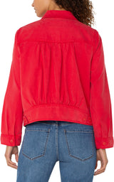 Trucker Shirred Back Jacket Geranium