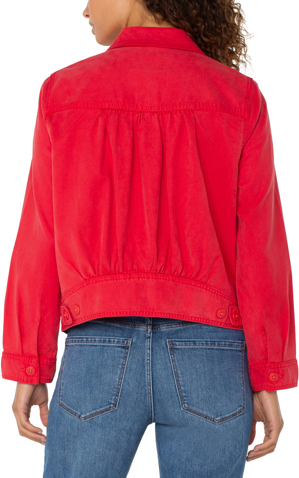 Trucker Shirred Back Jacket Geranium