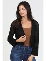 Light Weight Open Knit Sweater Cardigan Black