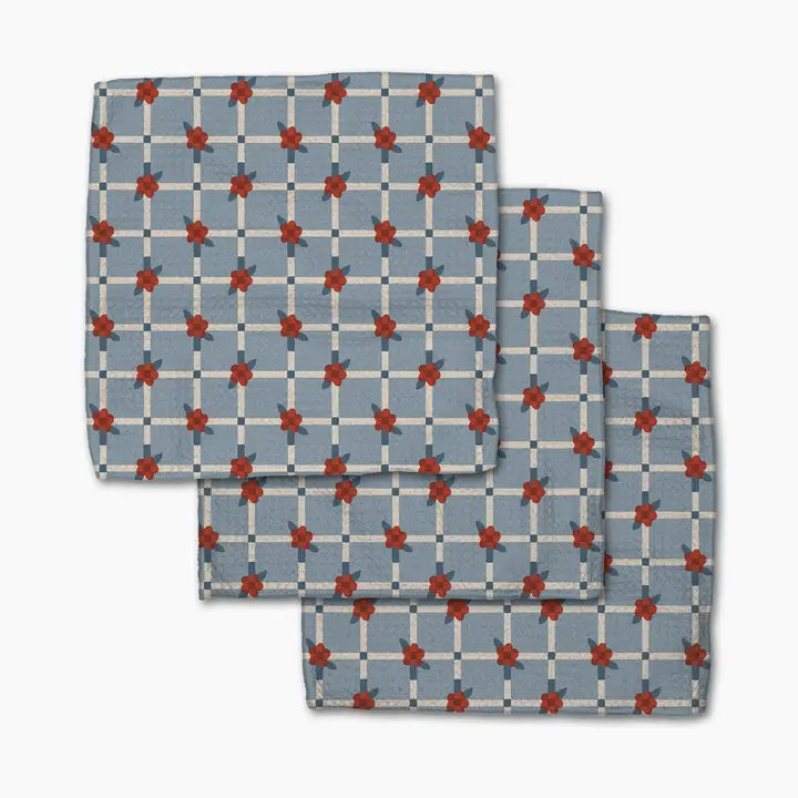 Geometry Dishcloth Set Floral Parade Grid