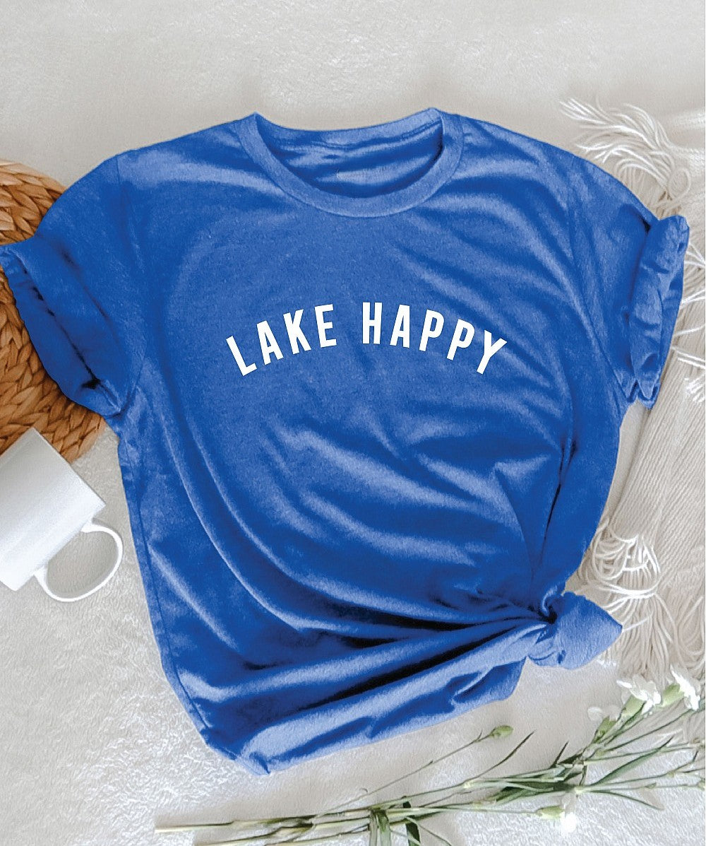 Lake Happy Graphic Tee Heather Royal