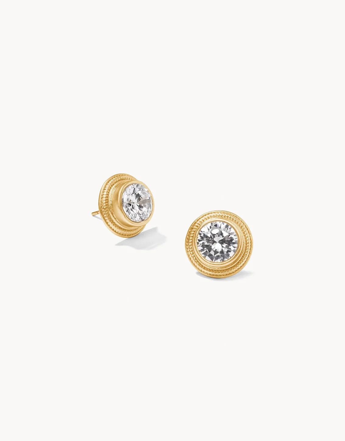Gold Crystal Sparkle Stud Earrings