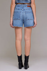 Ava High Rise Self Belt Shorts Medium Light