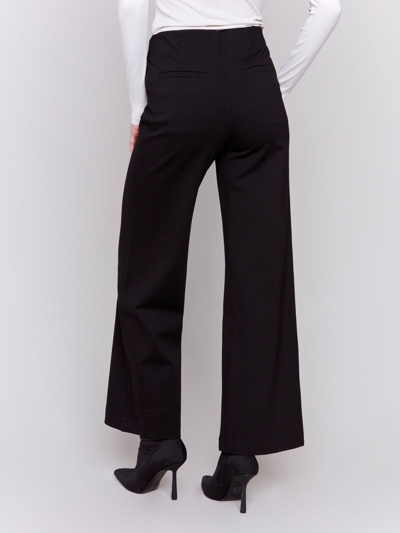 Pull On PDR Dressy Flare Leg Pants Black