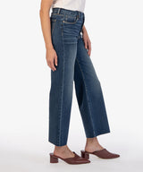 Meg Hi Rise Raw Hem Wide Leg Jeans Yielded