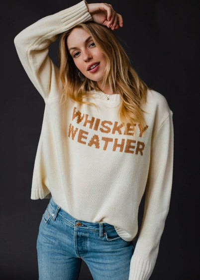 Whiskey Weather Sweater Ivory + Brown