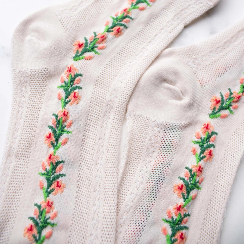 Floral Mesh Socks