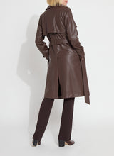 Cielo Vegan Leather Trench Coat Dark Mocha