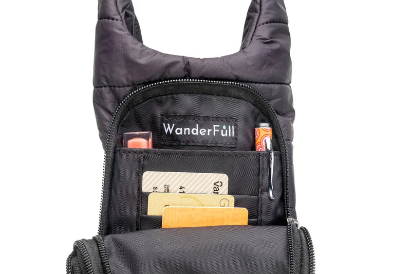 HydroBag Crossbody Black Matte | Grey Black Stripe