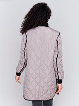 Long Quilted Puffer Jacket Taupe