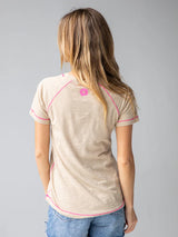 Boho Folk Flower Graphic Tee Cream
