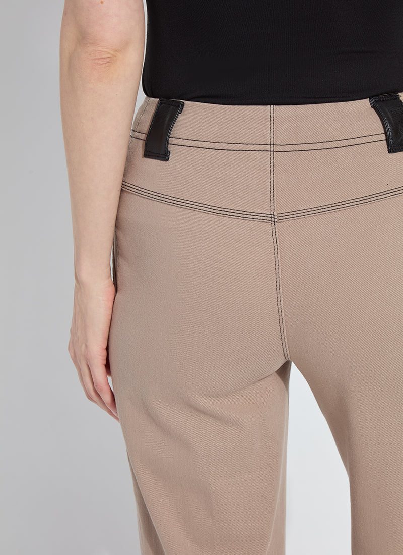 Valerie Wide Leg Crop Denim Pants Timeless Taupe