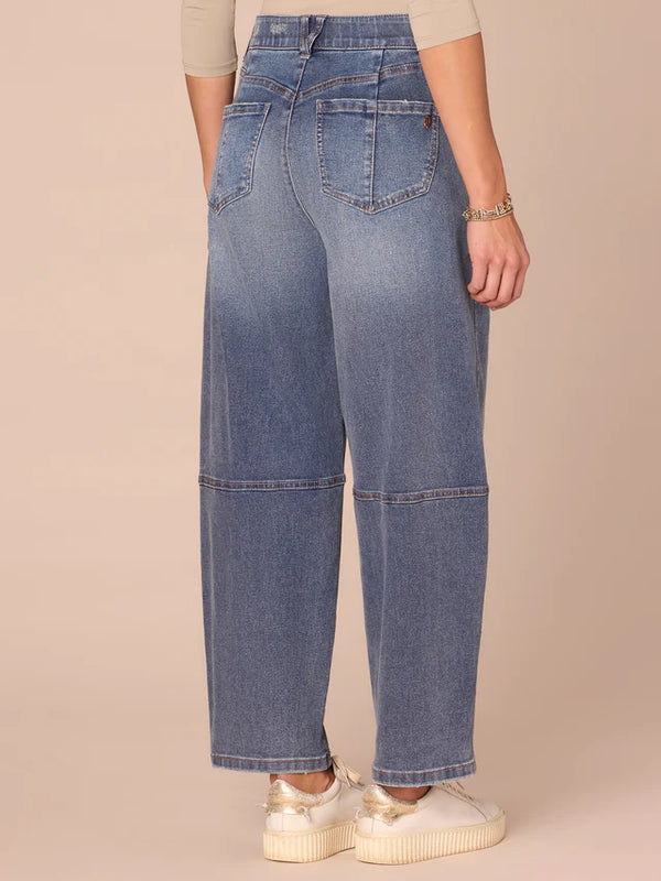 Ab Solution Skyrise Relaxed Barrel Leg Jeans Mid Blue Artisanal