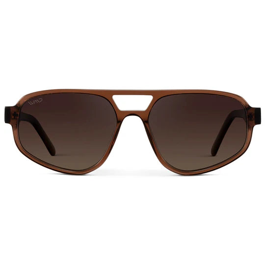 Brooklyn Sunglasses Crystal Brown Grain | Brown Gold Lens