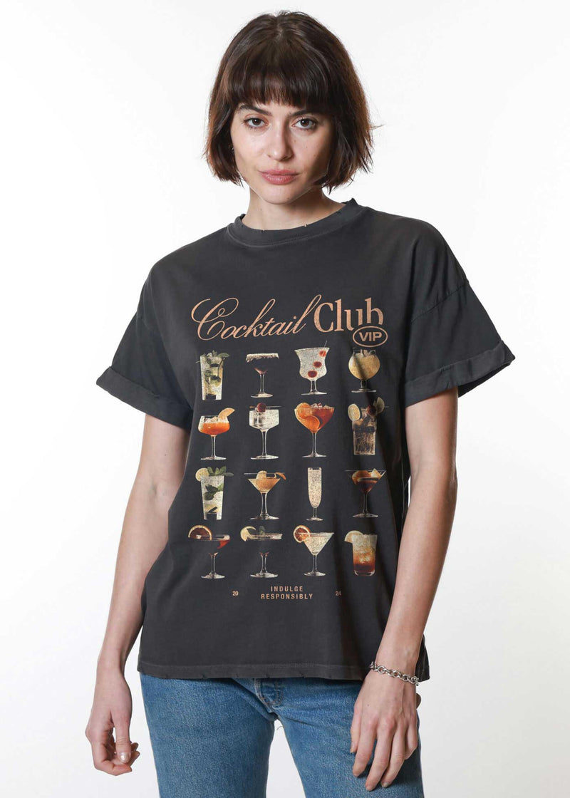 Cocktail Club Boyfriend Tee Vintage Black