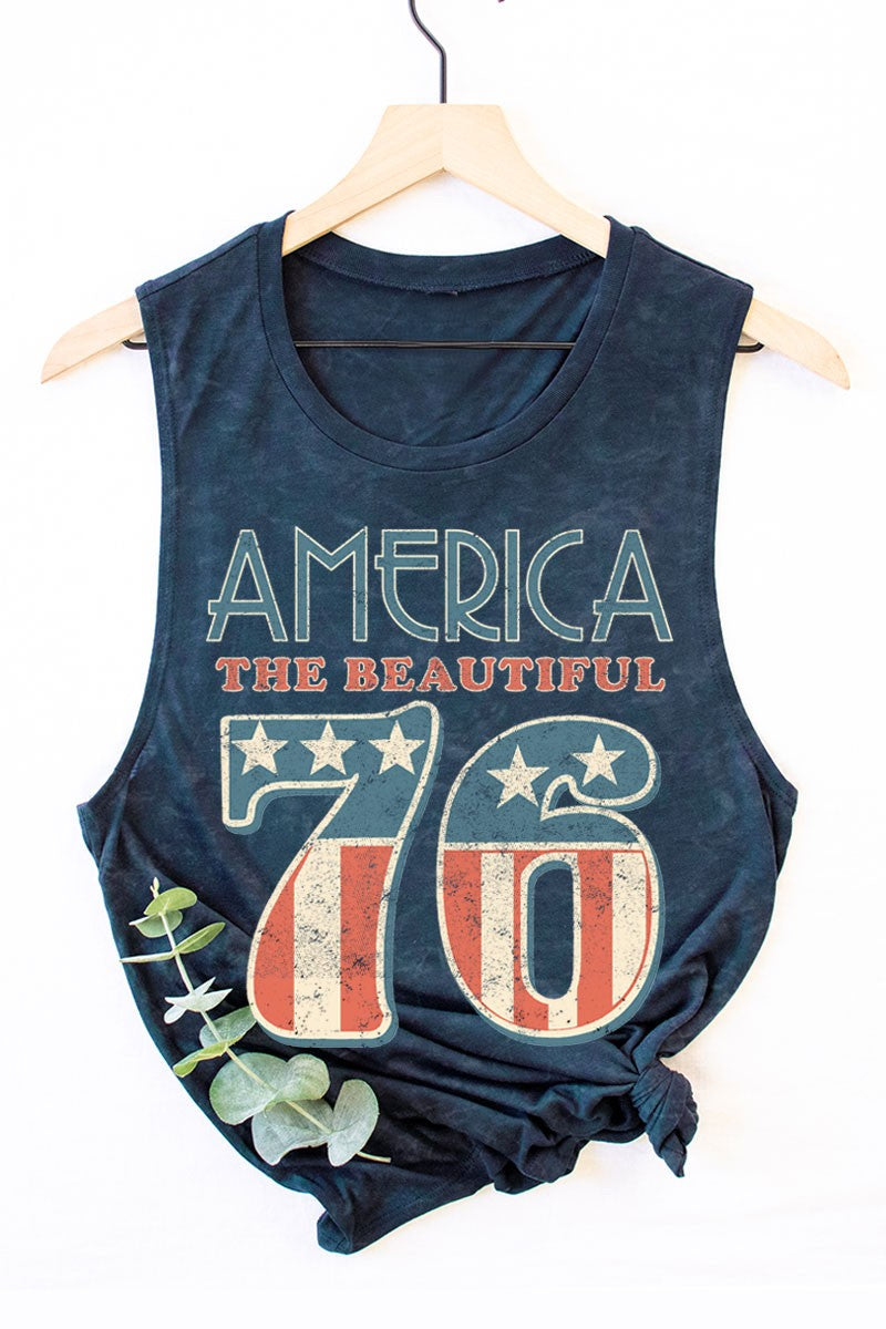 America 76 Graphic Tank Mineral Navy