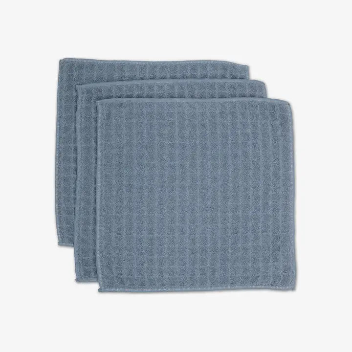 Geometry Waffle Washcloth Set Sky