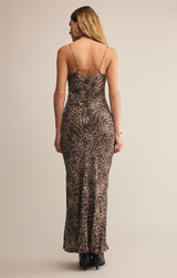 Cielo Leopard Midi Dress Desert Tan
