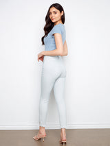 Mini Stripes Stretch Twill Slim Leg Pants Stripes