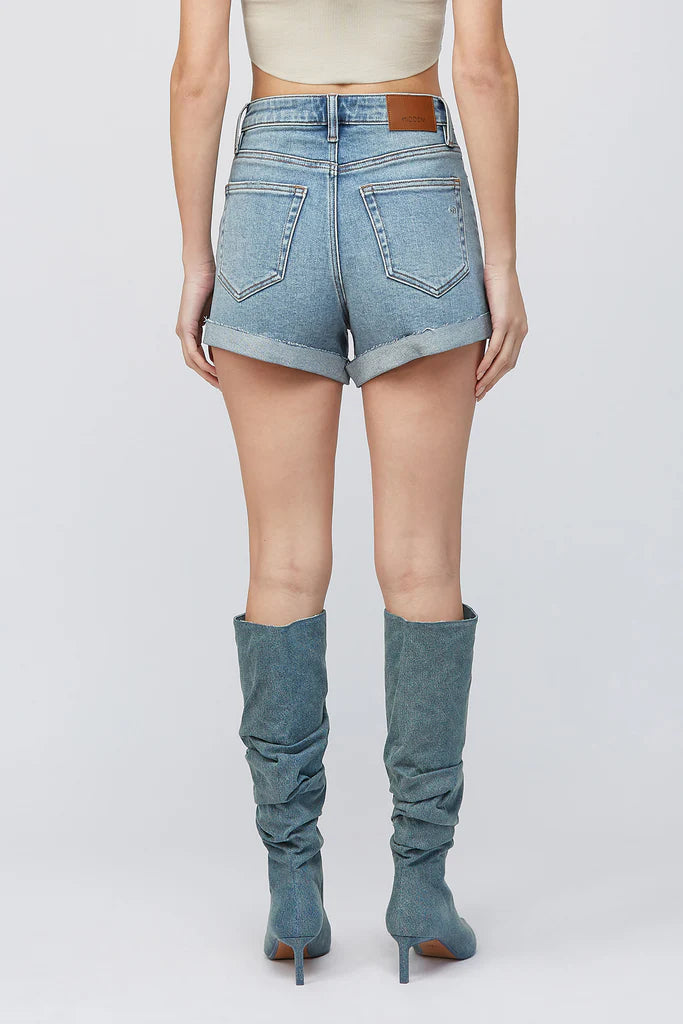 Finn Cuffed Stretch High Rise Shorts Medium