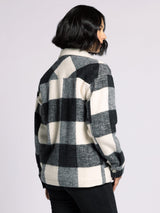 Ontario Coat Ivory Black Buffalo