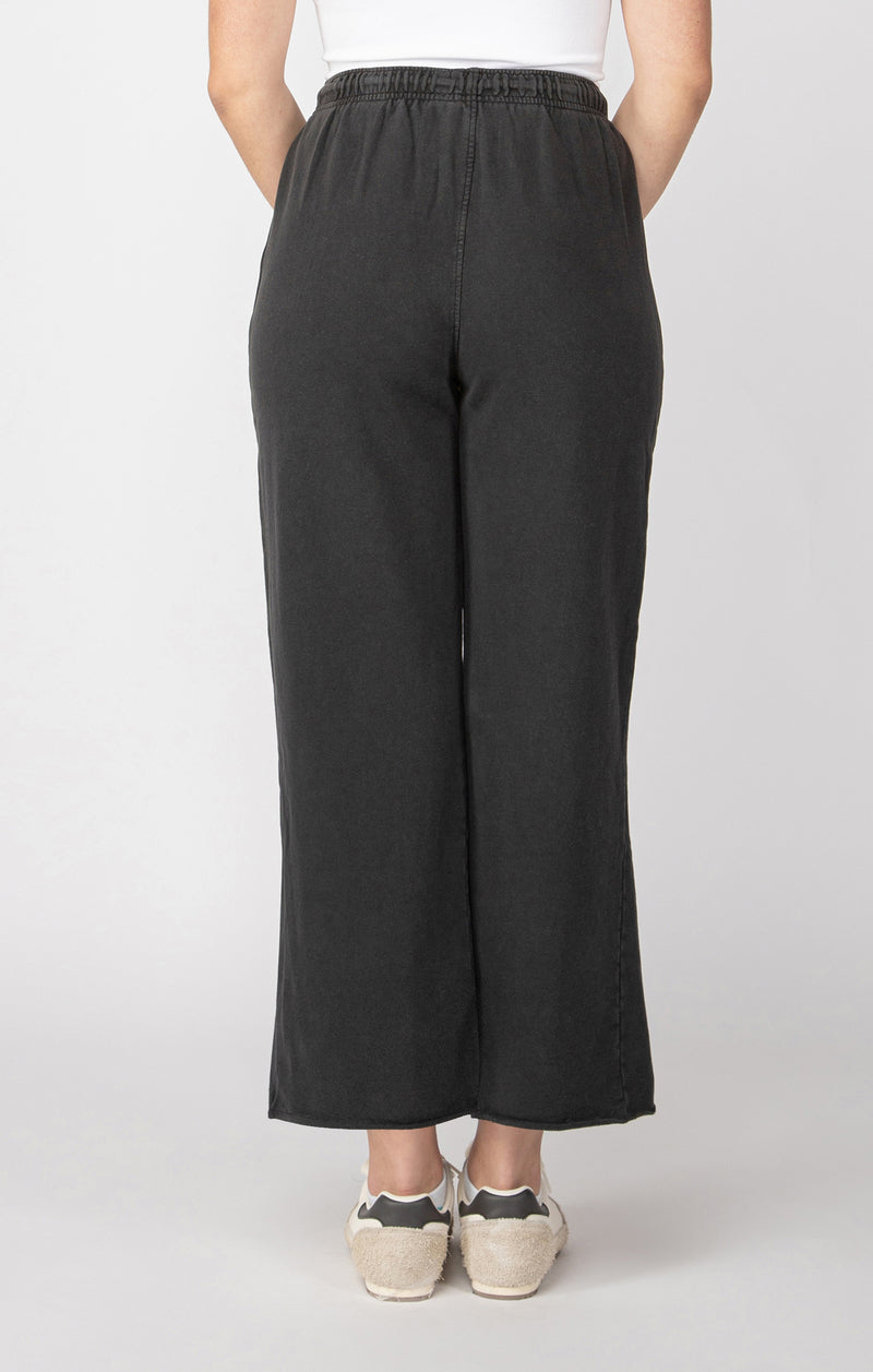 Straight Leg Cropped Lounge Pants Washed Black