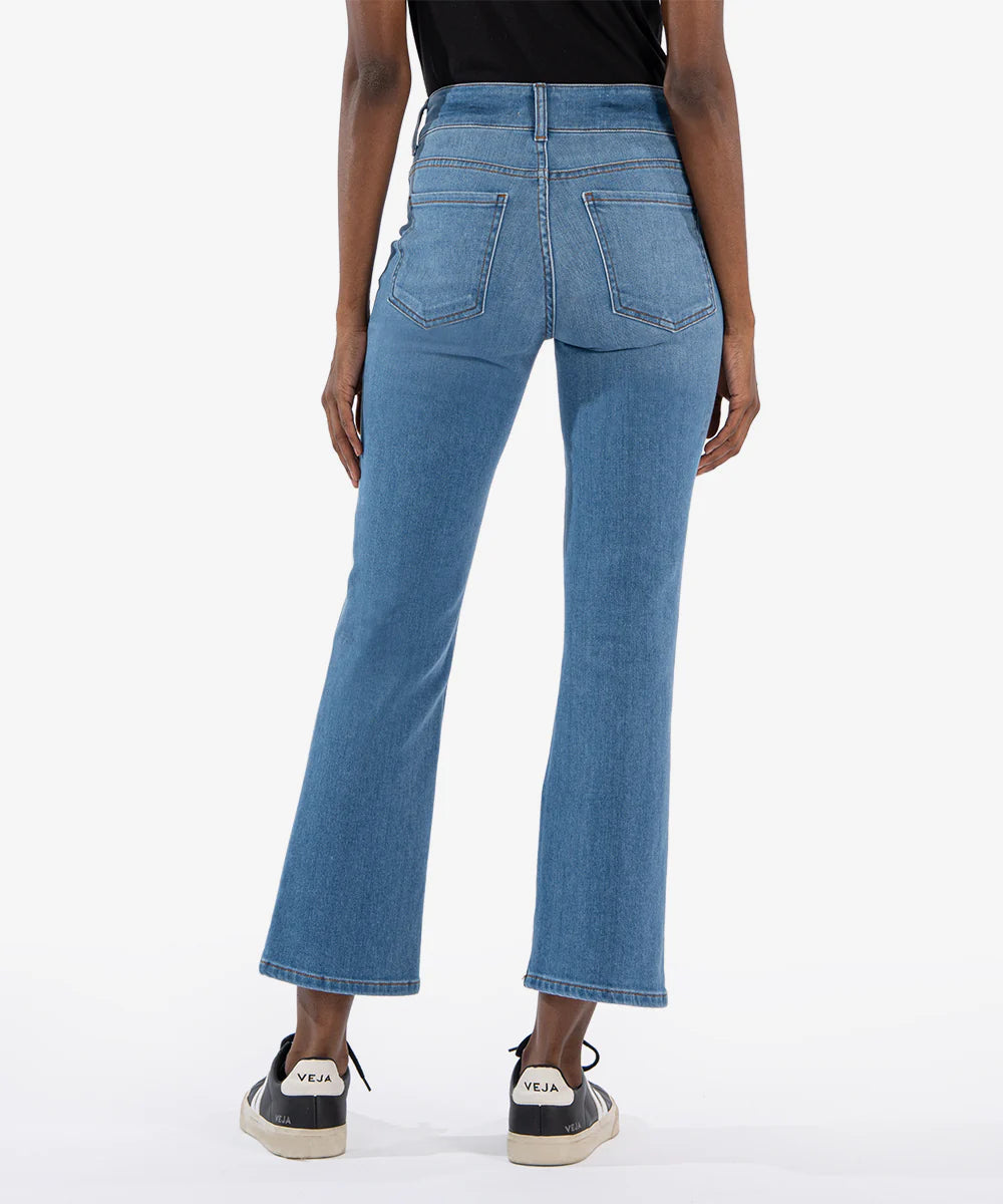 Kelsey Welt Pocket Front Seam High Rise Ankle Flare Quality