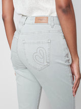 Twill Bootcut Raw Hem Pant Basil