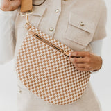 Westlyn Woven Sling Bag Checkered Tan