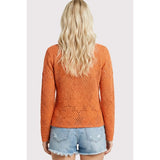 Flower Crochet Sweater Light Orange