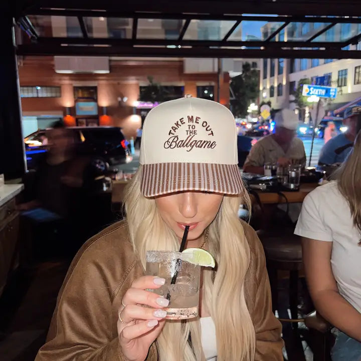 Take Me Out To The Ballgame Trucker Hat - Brown