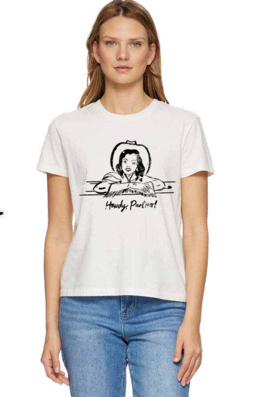 Howdy Partner Graphic Tee White
