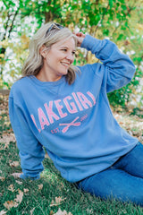 Lakegirl Sanded Fleece Crew Sweatshirt Peri