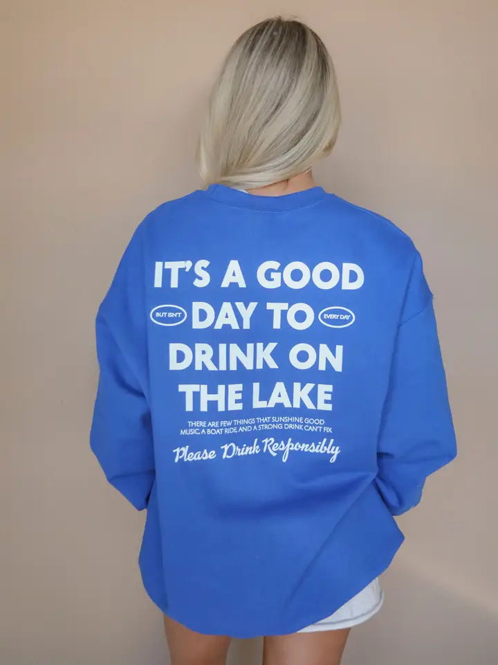 Lake Responsibly Sweatshirt Blue
