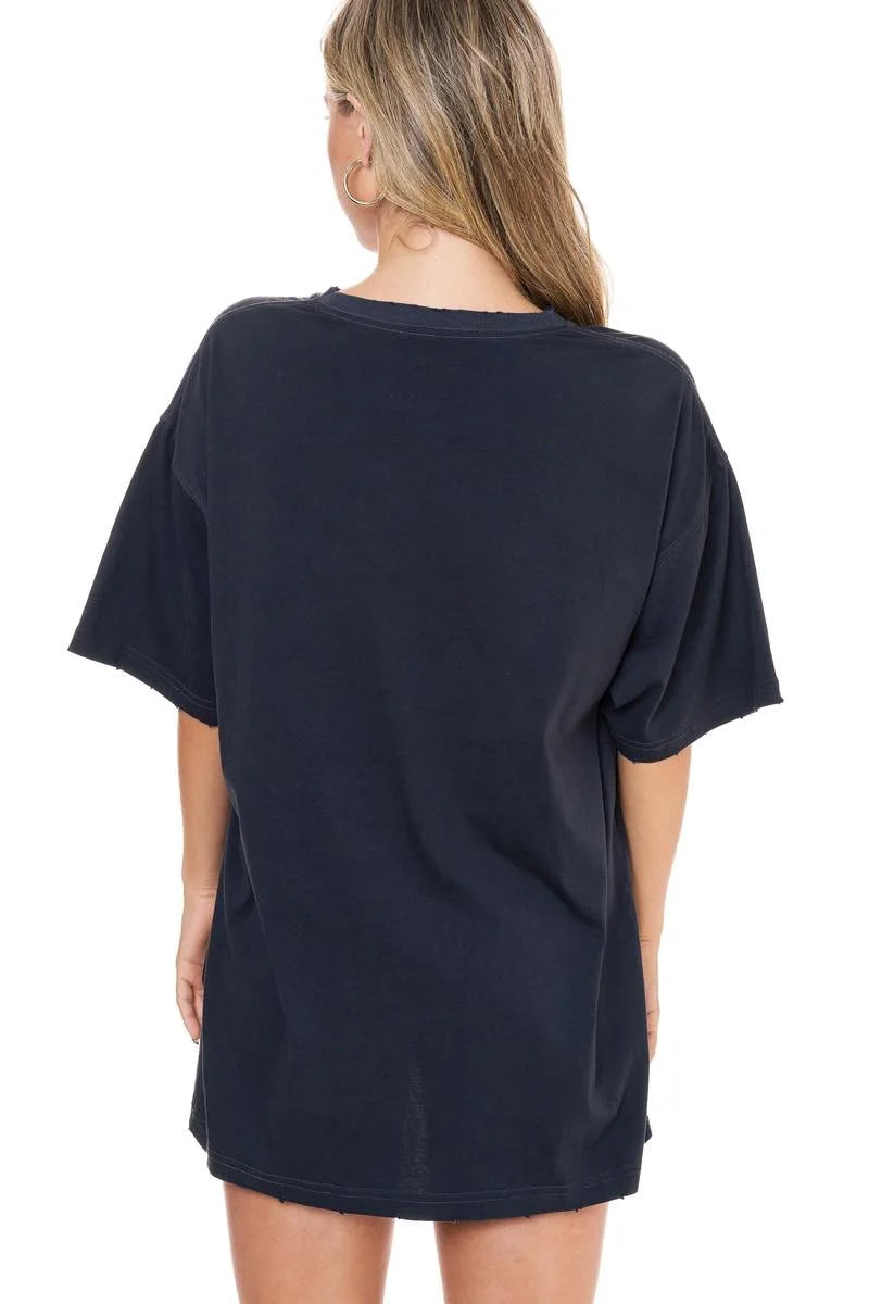 From Par To Bar Oversize Vintage Tee Black