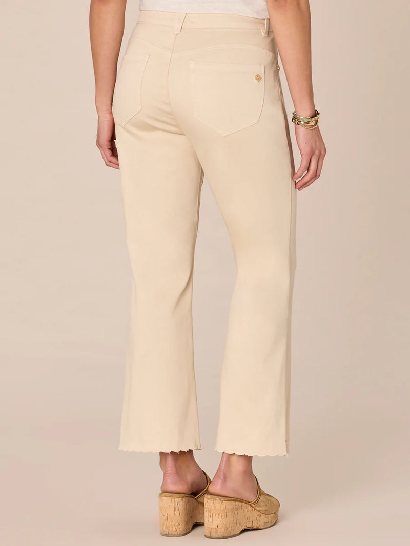 High Rise Cropped Embroidered Itty Bitty Flare Jeans Birch