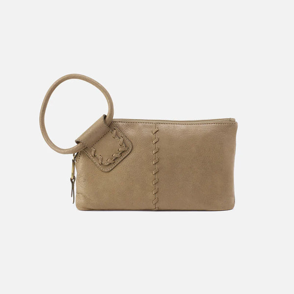 Sable Whipstitch Metallic Wristlet