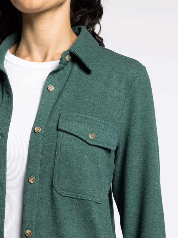 Cassian Button Up Shirt Pine Heather