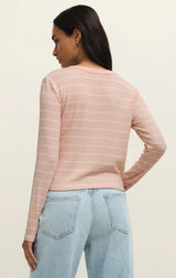 Ferris Henley Stripe Top Washed Pink