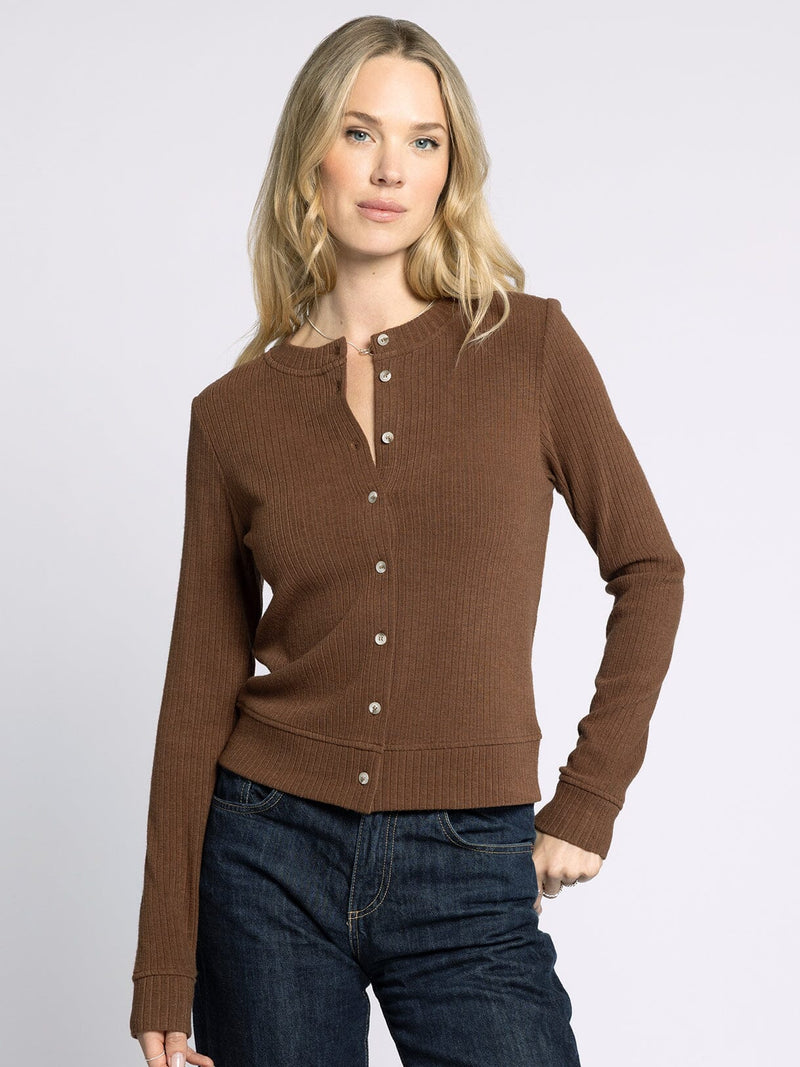Misty Buttoned Cardigan Brown