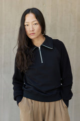 Riley Quarter Zip Sweatshirt Black