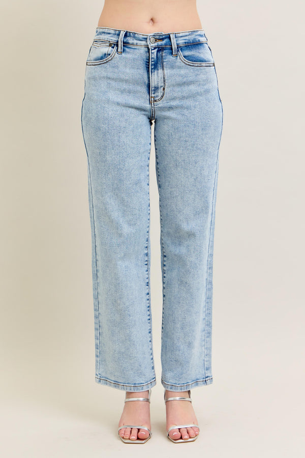 Stonewash Straight Fit Jeans Light