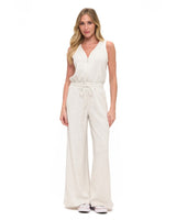 Scuba Zip Detail Drawstring Waist Jumpsuit Heather